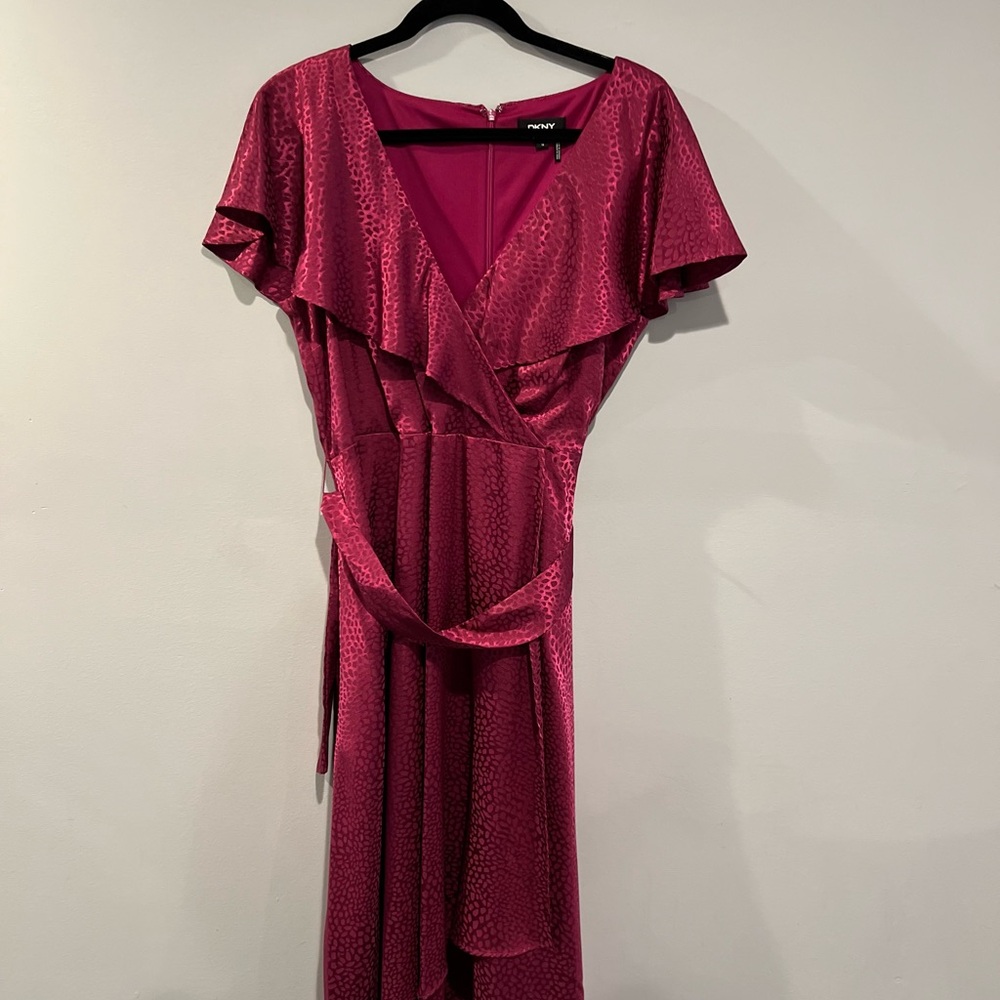 Elegant Pink Wrap Dress